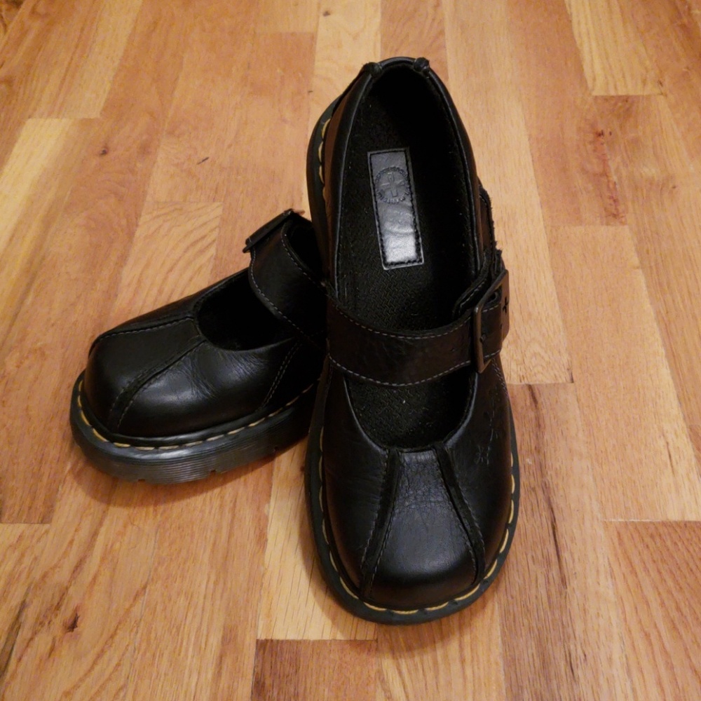 Doc Marten Mary Jane Black Leather Shoes Dr.